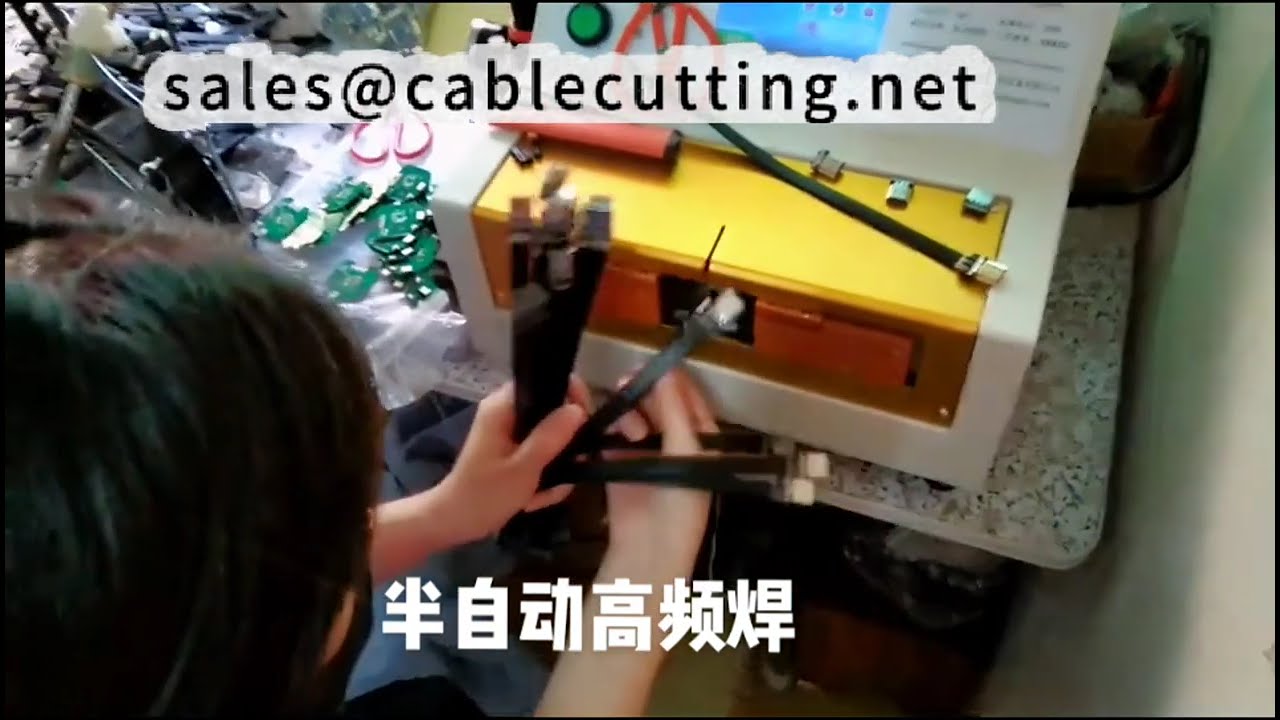 Complete HDMI Cable Processing Line Cut, Strip, Laser Foil Cut, Sort, Solder