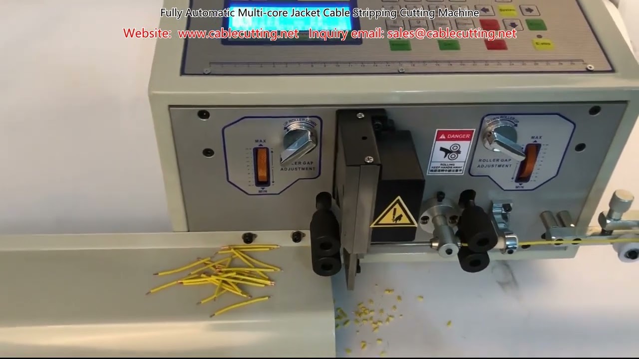 Fully Automatic Multi core Jacket Cable Stripping Cutting Machine