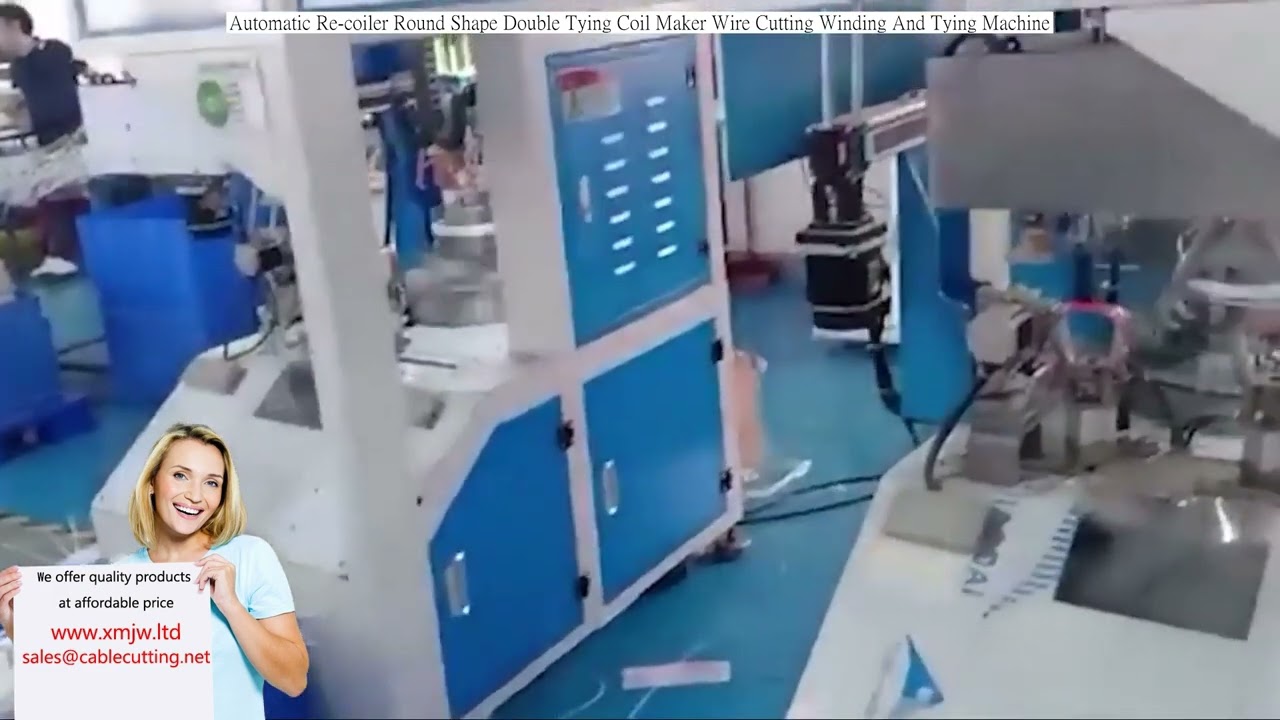 ماكينة لف وتقطيع الأسلاك الأوتوماتيكية بشكل دائري مع ربط مزدوج - حل متكامل للإنتاج الضخم